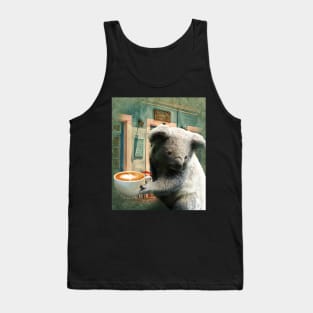 Self-Care Koala Drinking Coffee Tank Top